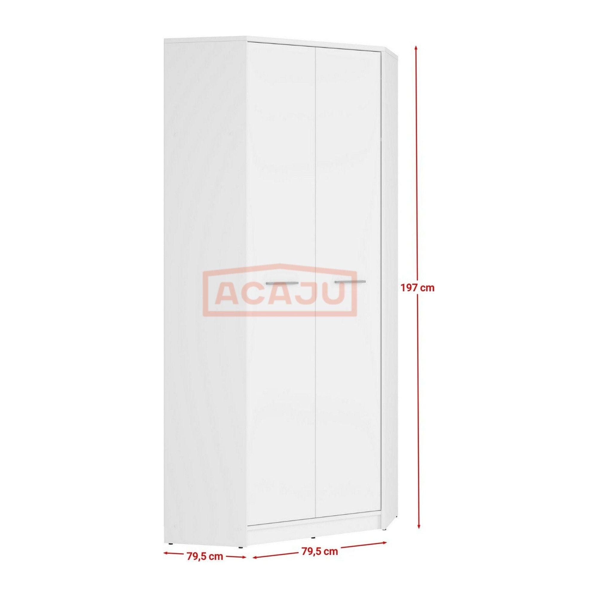 Dulap NEPO PLUS, alb, PAL, cu 2 usi, 80x80x197 cm