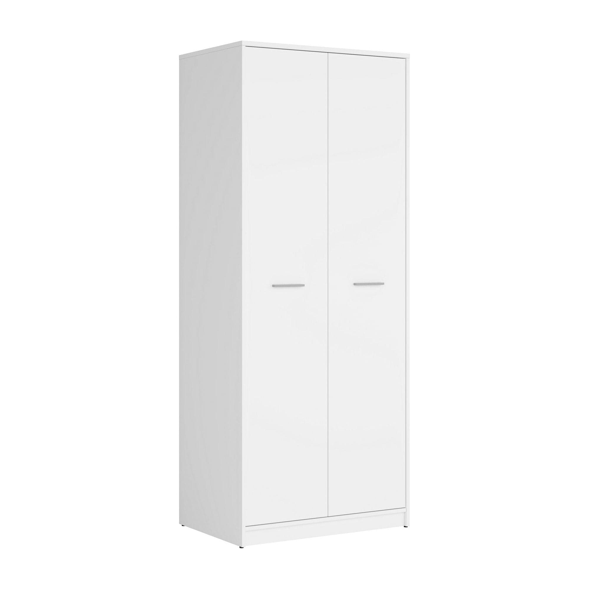 Dulap NEPO PLUS, alb, PAL laminat, cu 2 usi, 80x55x197 cm