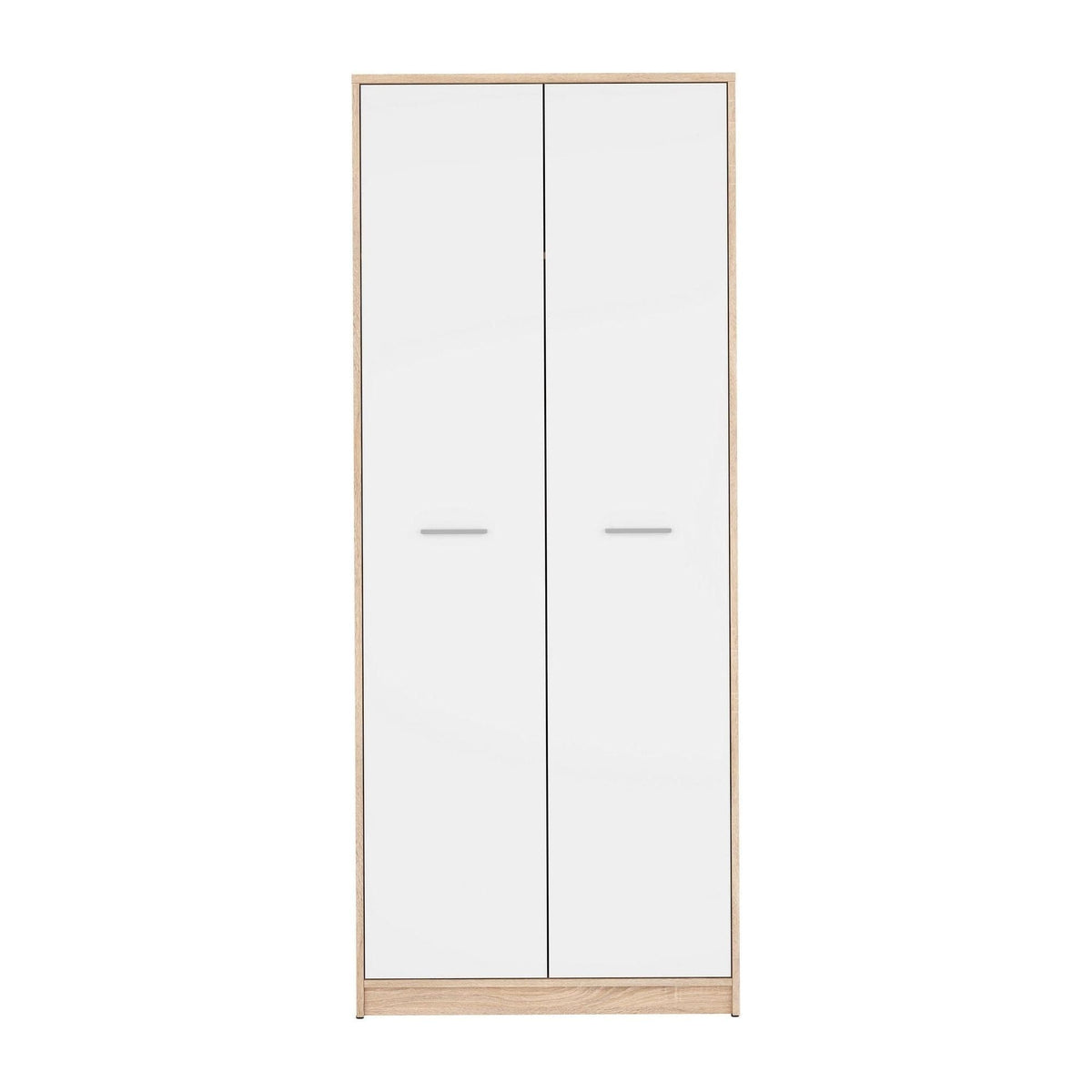 Dulap NEPO PLUS, alb/stejar sonoma, PAL, cu 2 usi, 80x55x197 cm