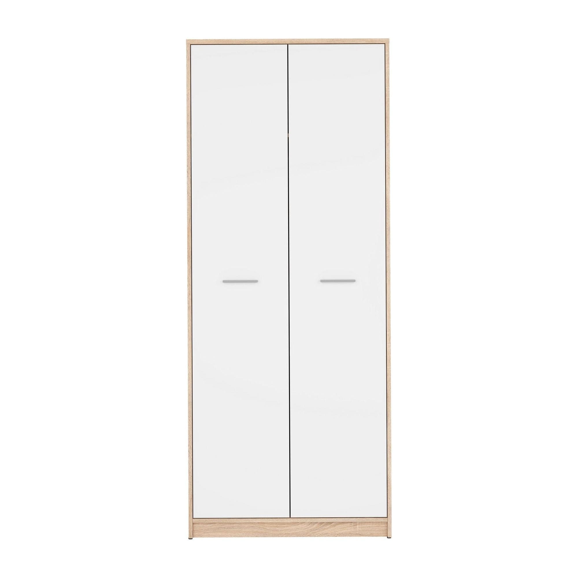 Dulap NEPO PLUS, alb/stejar sonoma, PAL, cu 2 usi, 80x55x197 cm
