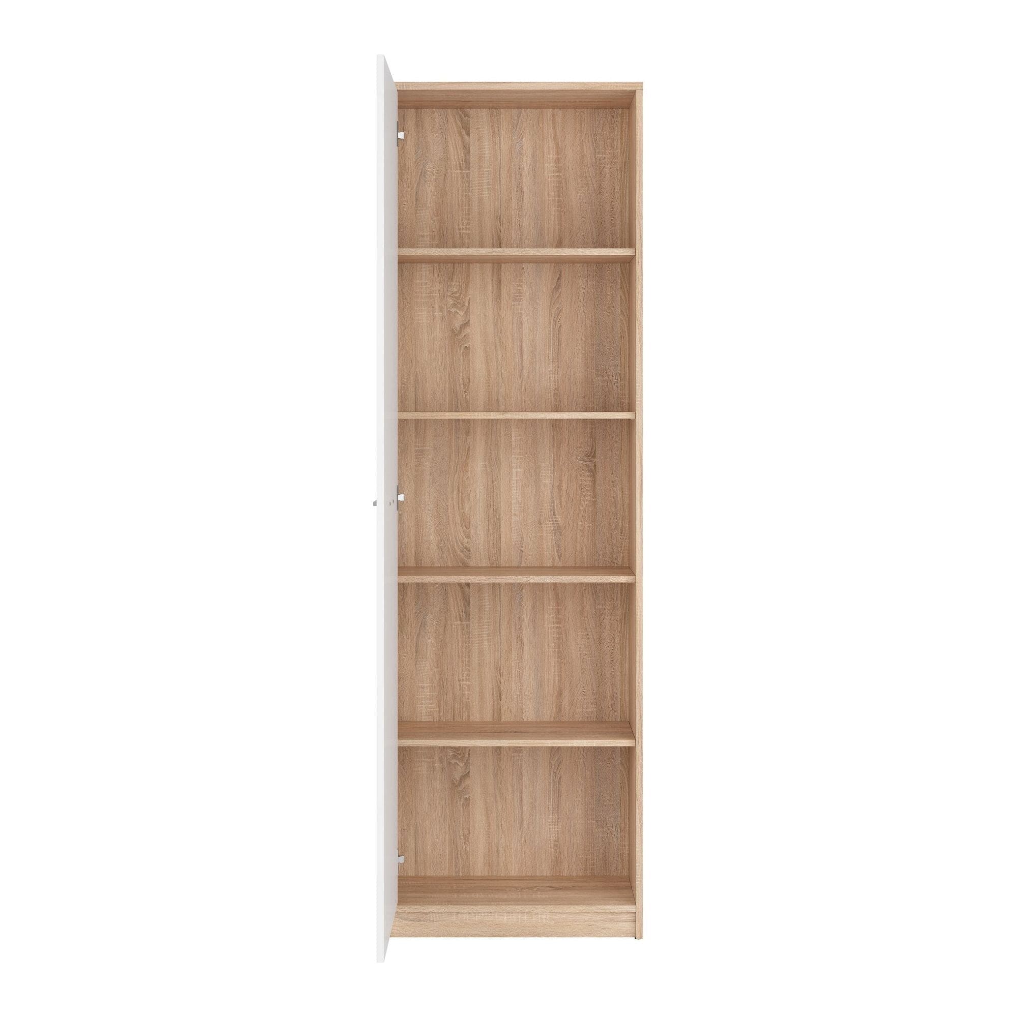 Dulap NEPO PLUS, alb/stejar sonoma, PAL, cu o usa, 60x34x197 cm
