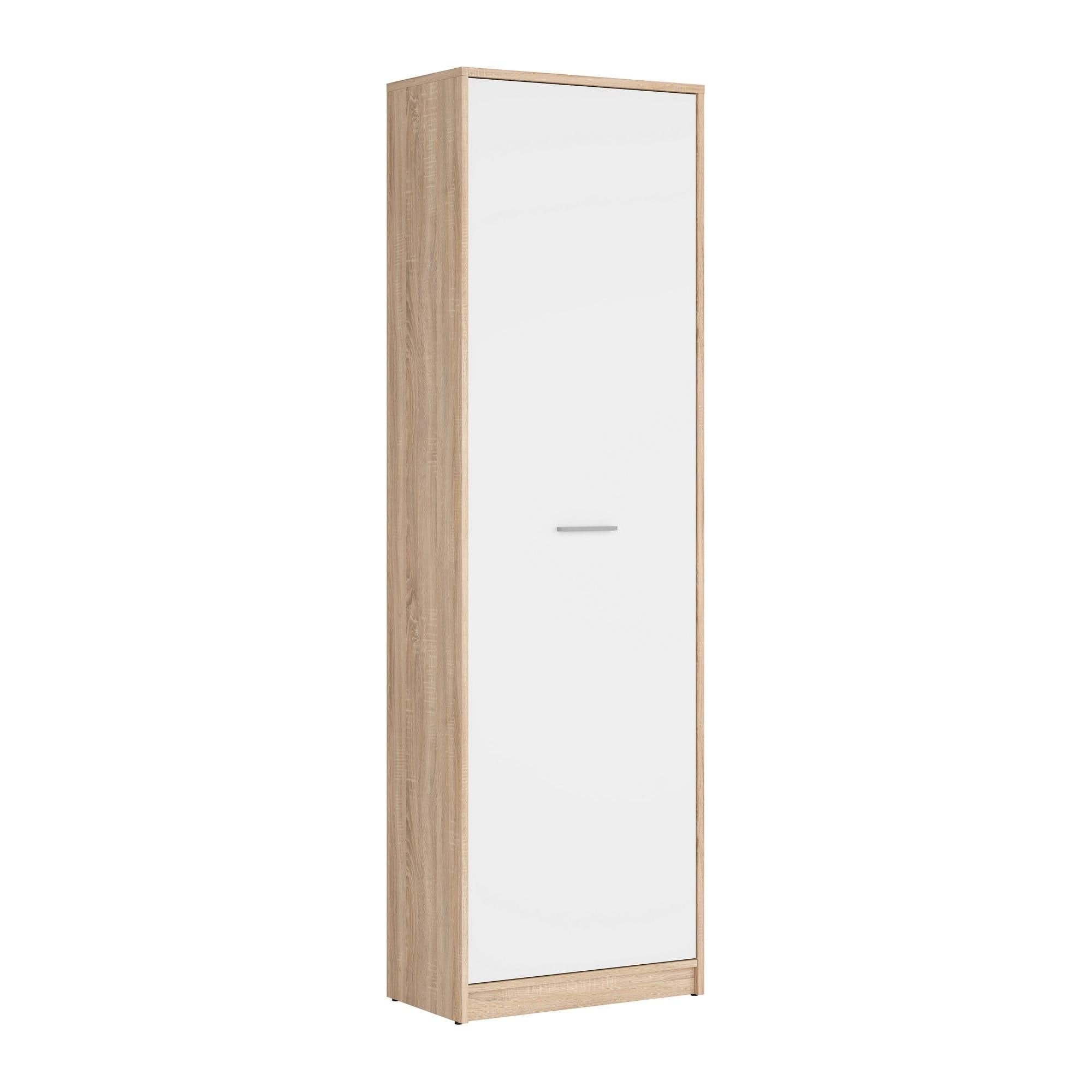 Dulap NEPO PLUS, alb/stejar sonoma, PAL, cu o usa, 60x34x197 cm