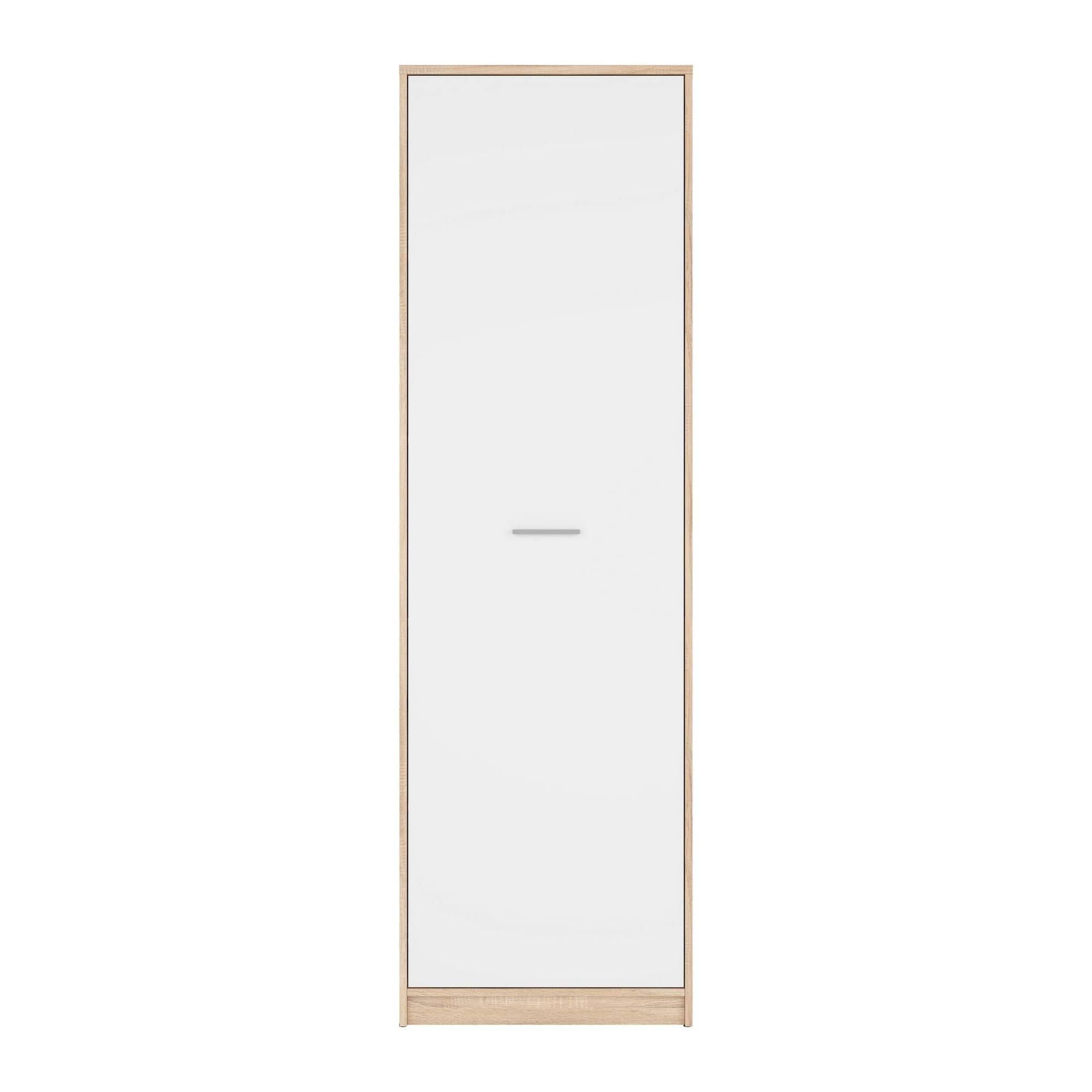 Dulap NEPO PLUS, alb/stejar sonoma, PAL, cu o usa, 60x34x197 cm