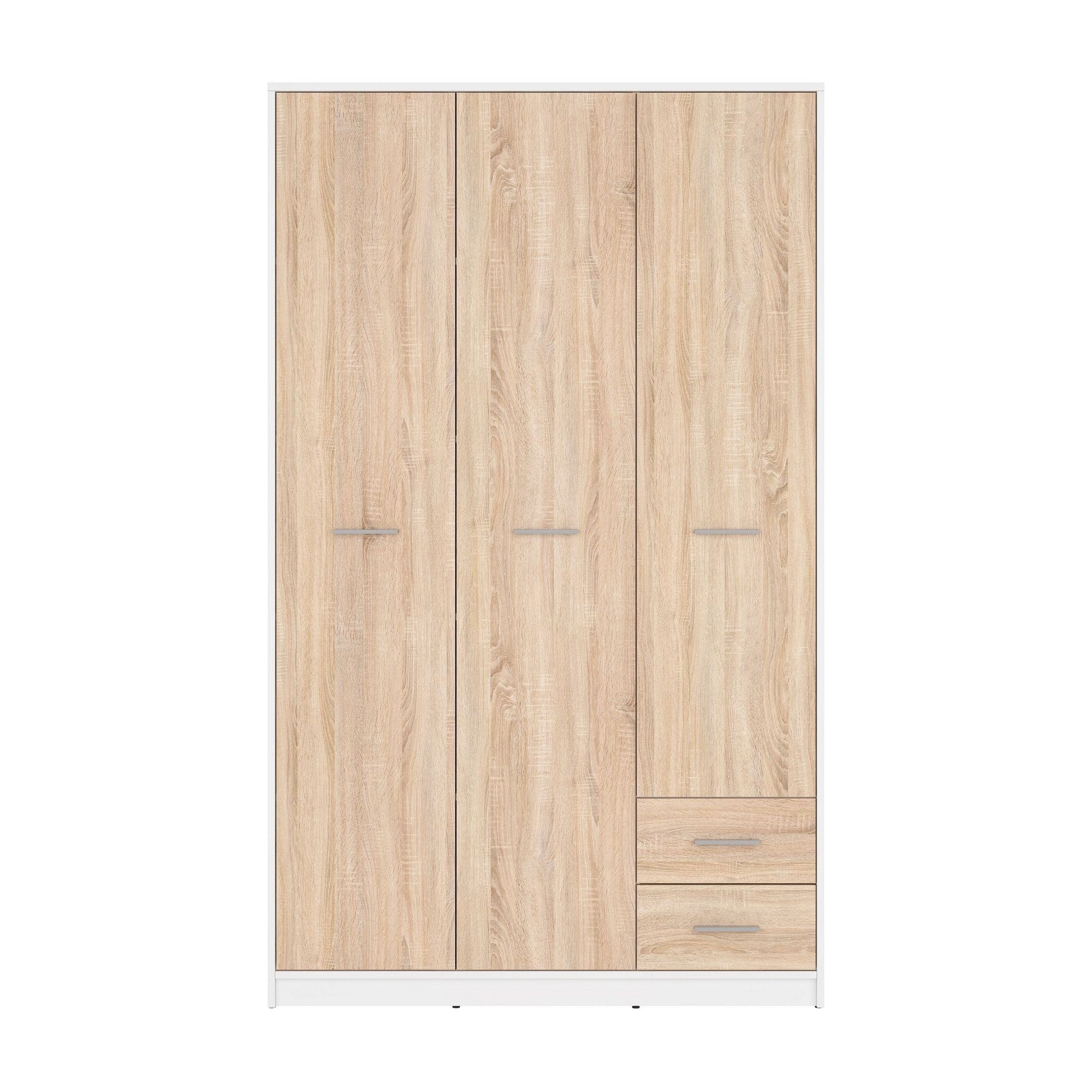 Dulap NEPO PLUS, stejar sonoma/alb, PAL, 119x55x197 cm