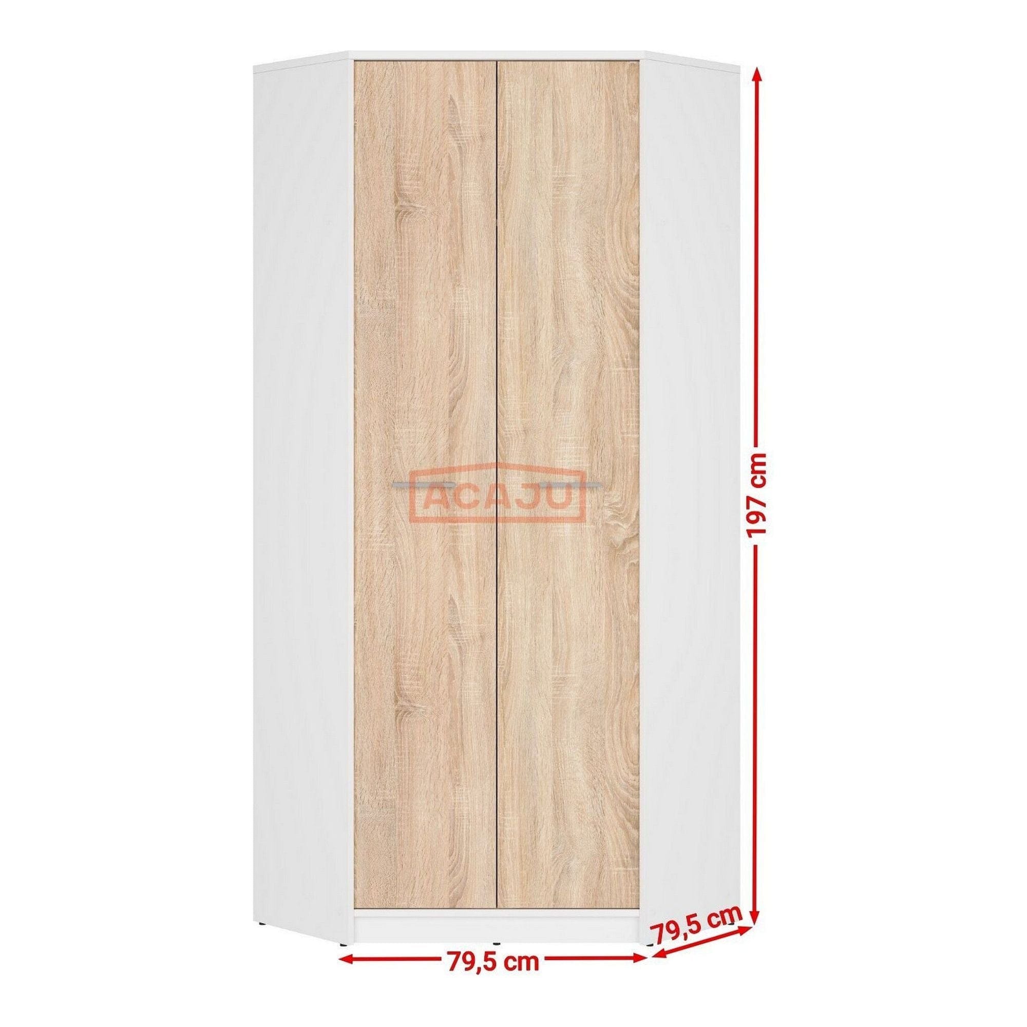 Dulap NEPO PLUS, stejar sonoma/alb, PAL, 80x80x197 cm