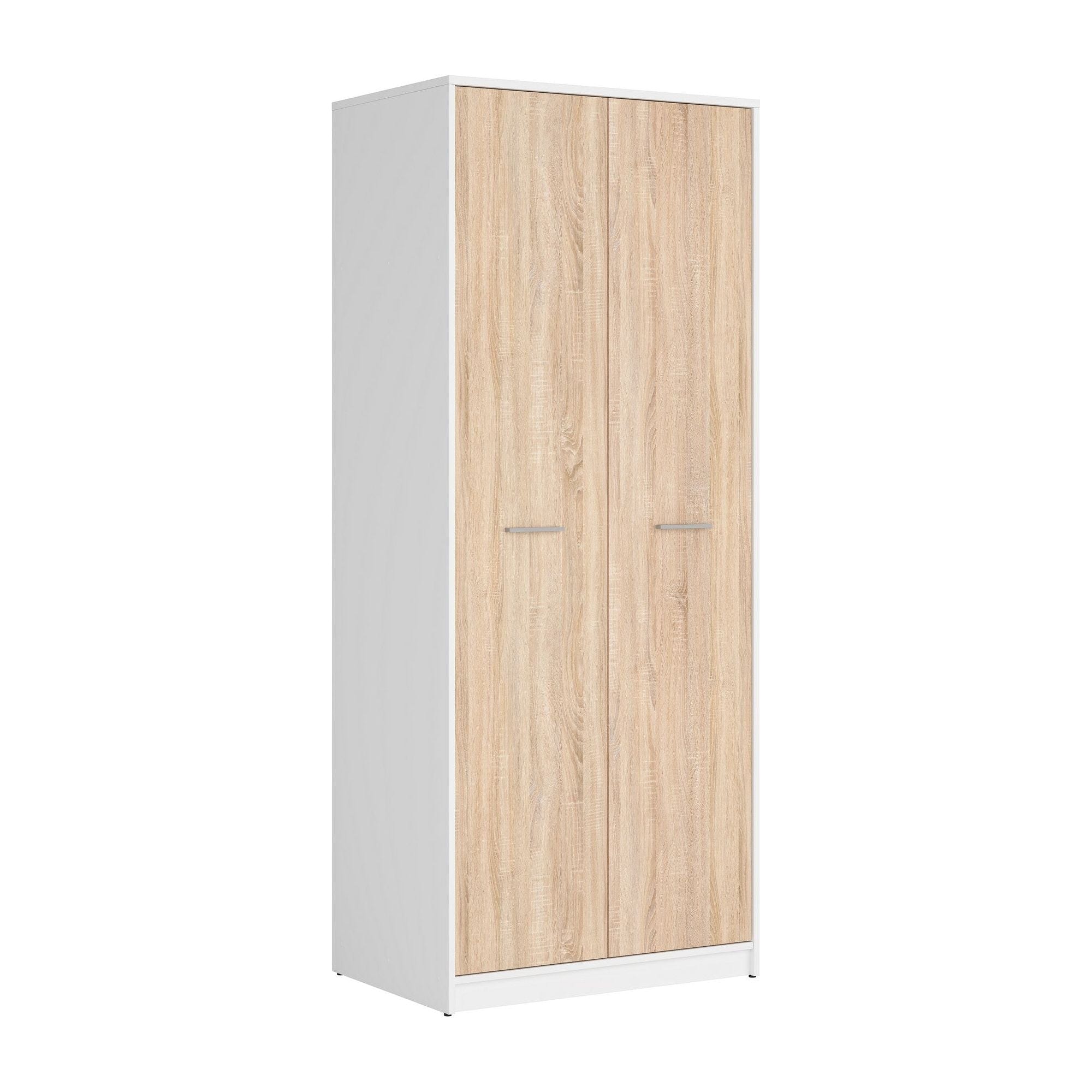 Dulap NEPO PLUS, stejar sonoma/alb, PAL, cu 2 usi, 80x55x197 cm