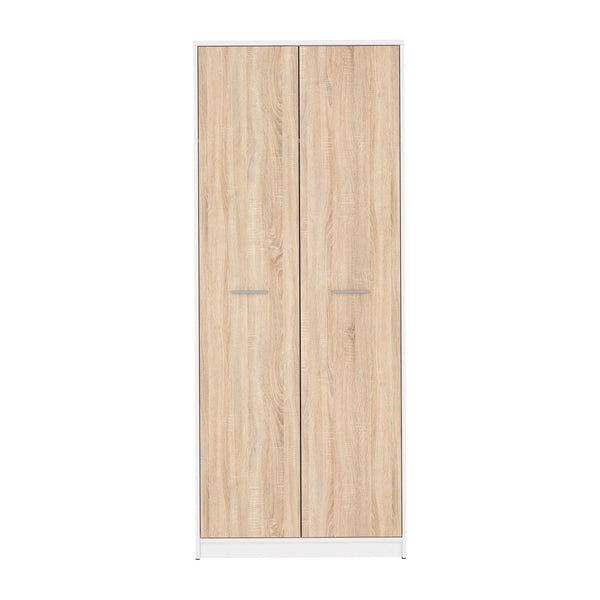 Dulap NEPO PLUS, stejar sonoma/alb, PAL, cu 2 usi, 80x55x197 cm