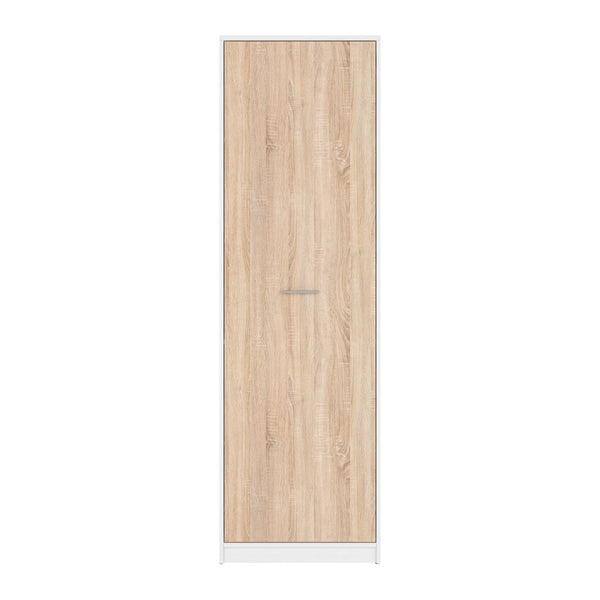 Dulap NEPO PLUS, stejar sonoma/alb, PAL, cu o usa, 60x34x197 cm