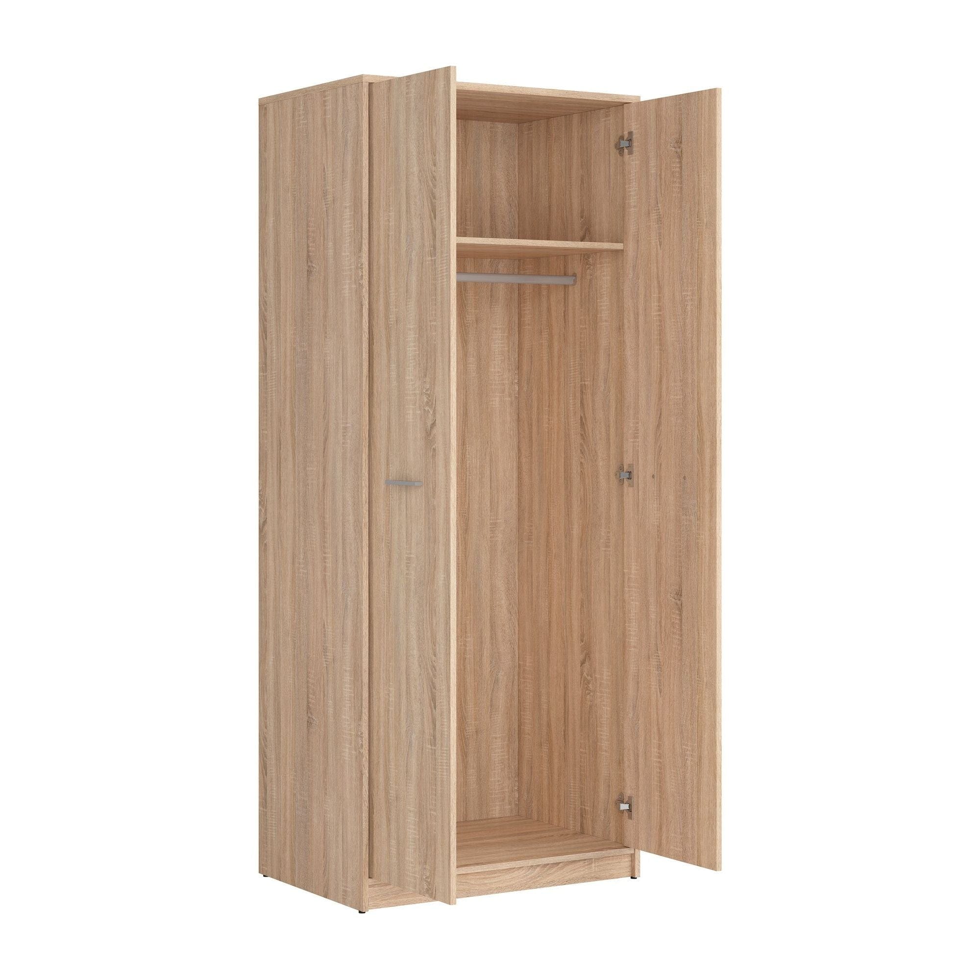 Dulap NEPO PLUS, stejar sonoma, PAL, cu 2 usi, 80x55x197 cm