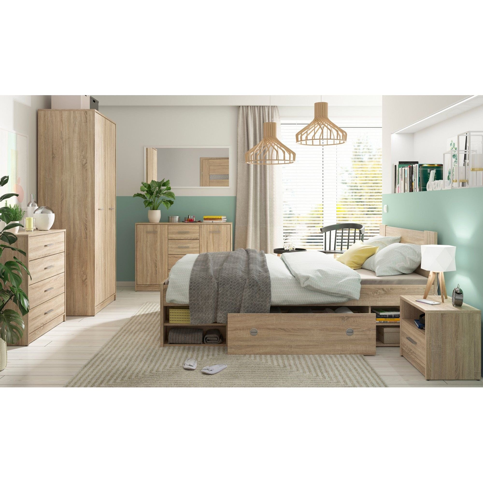 Dulap NEPO PLUS, stejar sonoma, PAL, cu 2 usi, 80x55x197 cm