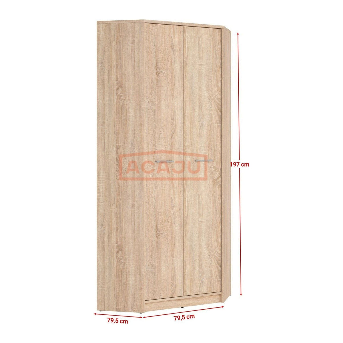 Dulap NEPO PLUS, stejar sonoma, PAL, cu 2 usi, 80x80x197 cm