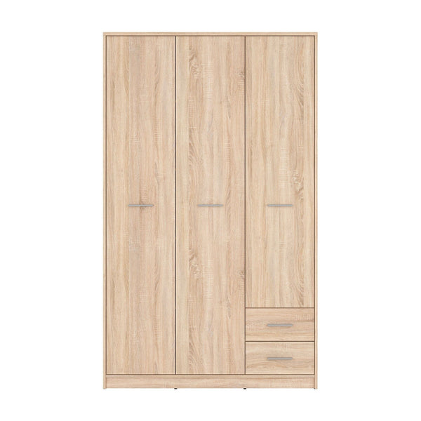 Dulap NEPO PLUS, stejar sonoma, PAL, cu 3 usi si 2 sertare, 119x55x197 cm