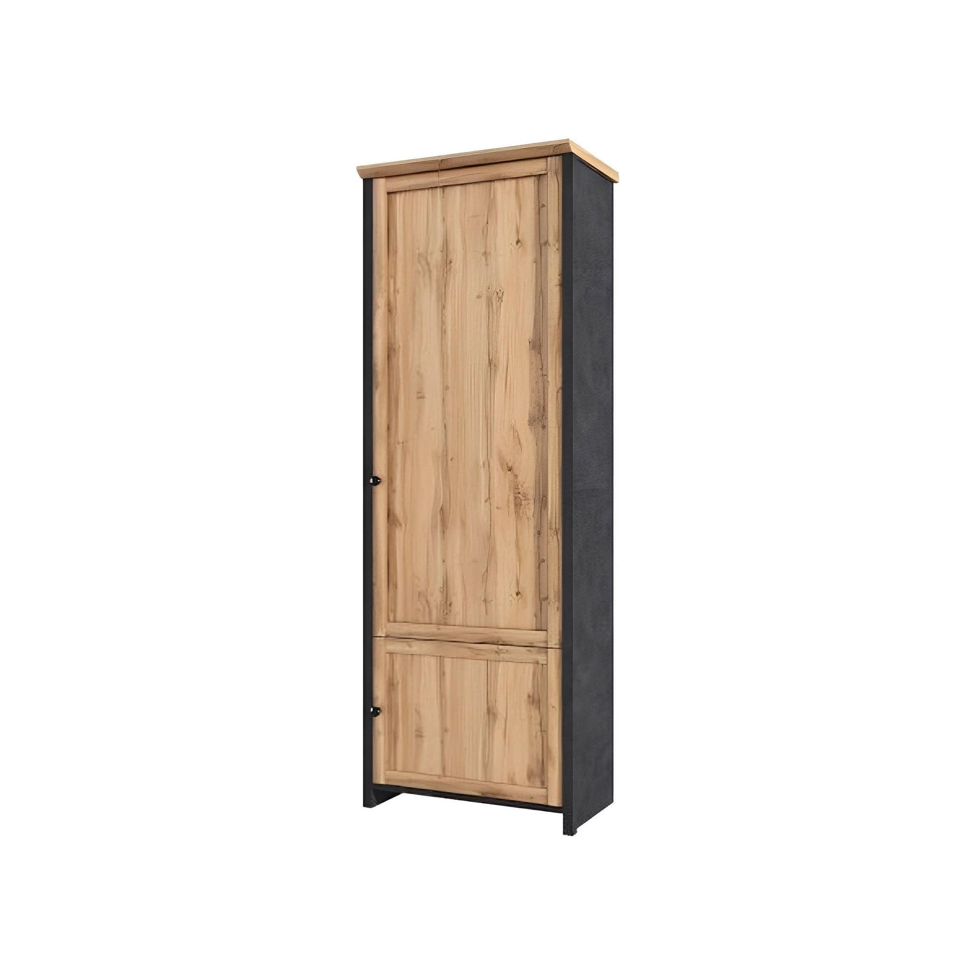Dulap NICOLE, stejar wotan/gri antracit, PAL laminat, cu 2 usi, 71x42x200 cm