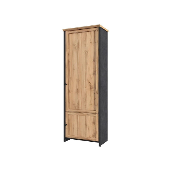 Dulap NICOLE, stejar wotan/gri antracit, PAL laminat, cu 2 usi, 71x42x200 cm