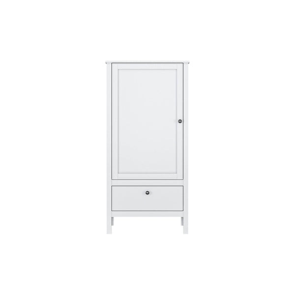 Dulap OLE, alb, PAL laminat, cu o usa si un sertar, 65x37x135 cm