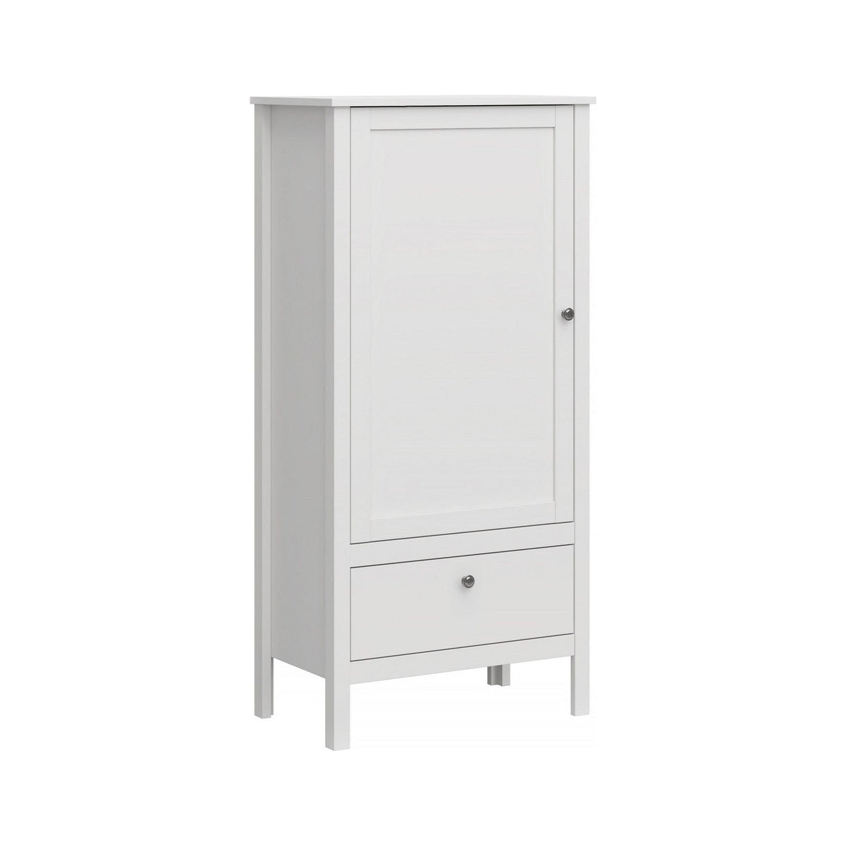 Dulap OLE, alb, PAL laminat, cu o usa si un sertar, 65x37x135 cm