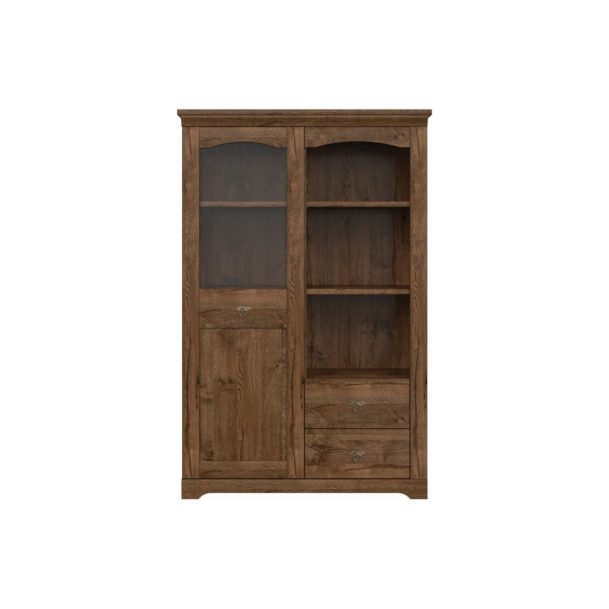 Dulap PATRAS, stejar april, PAL/sticla securizata, cu o usa si 2 sertare, 103x45x159 cm