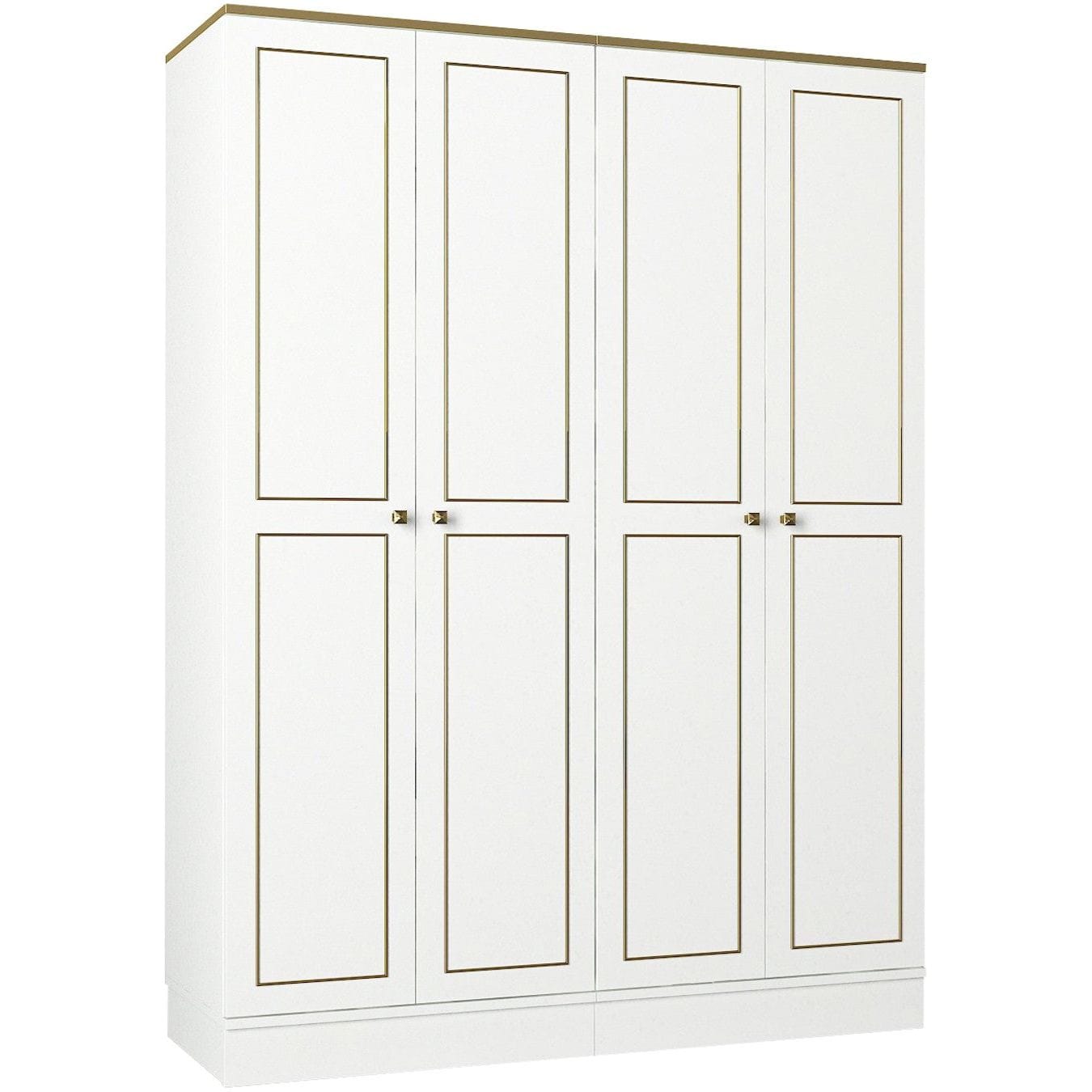 Dulap RAVENNA, alb, PAL melaminat, cu 4 usi, 140x47x194 cm