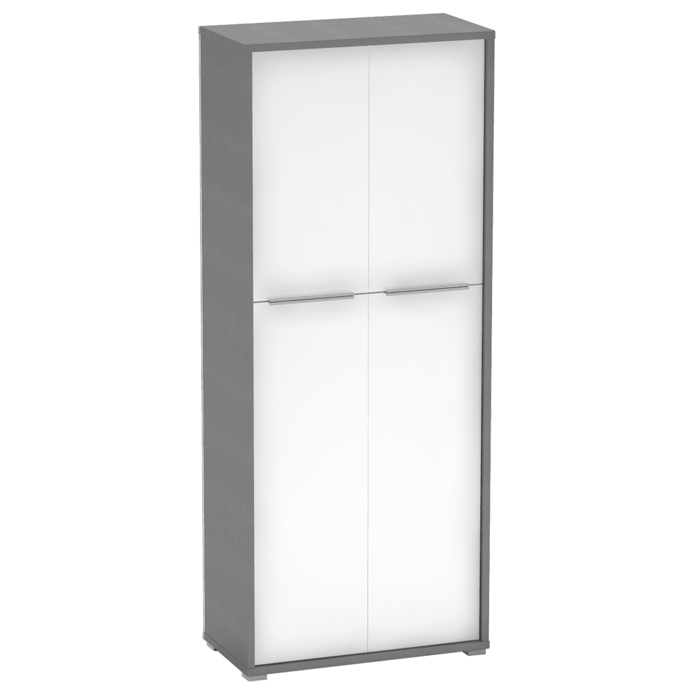 Dulap RIOMA NEW TYP 07, gri grafit/alb, PAL melaminat, cu 4 usi, 75x38x183 cm