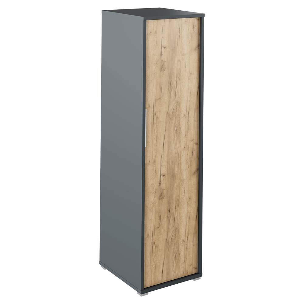 Dulap RIOMA NEW TYP 20, gri grafit/stejar artisan, DTD laminat, cu o usa, 50x55x183 cm