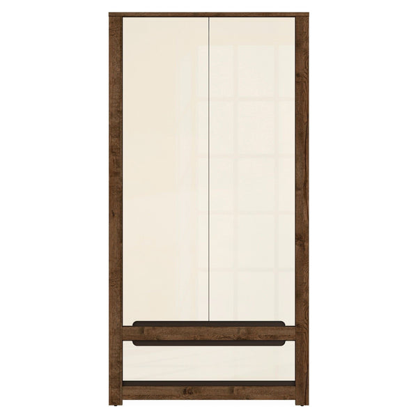 Dulap RUSO, stejar april/alb perla, PAL, cu 2 usi si un sertar, 104x61x205 cm