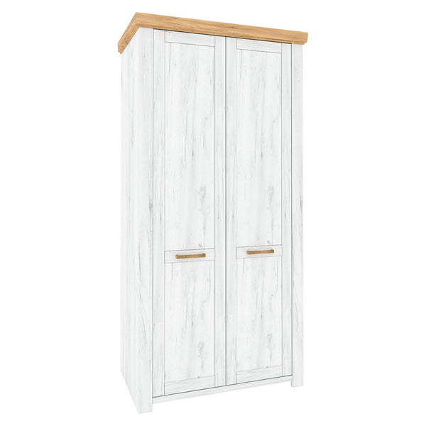 Dulap SUDBURY, stejar craft auriu/stejar craft alb, PAL laminat, cu 2 usi, 98x59x200 cm