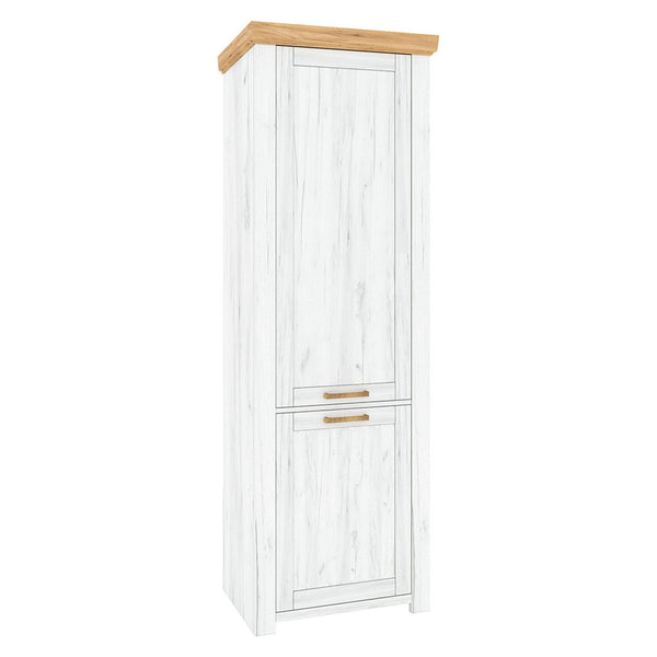 Dulap SUDBURY V, stejar craft auriu/stejar craft alb, PAL laminat, cu 2 usi, 68x42x200 cm