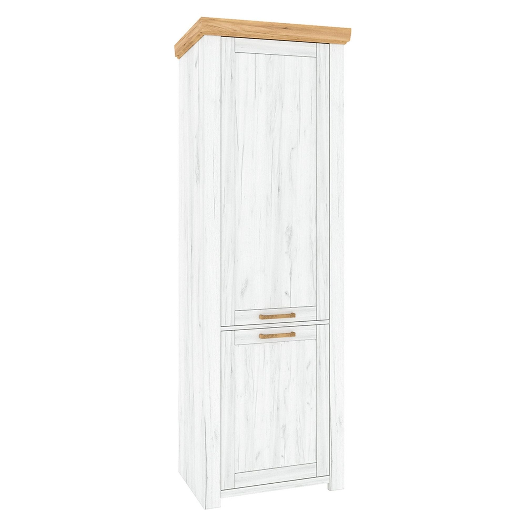 Dulap SUDBURY V, stejar craft auriu/stejar craft alb, PAL laminat, cu 2 usi, 68x42x200 cm