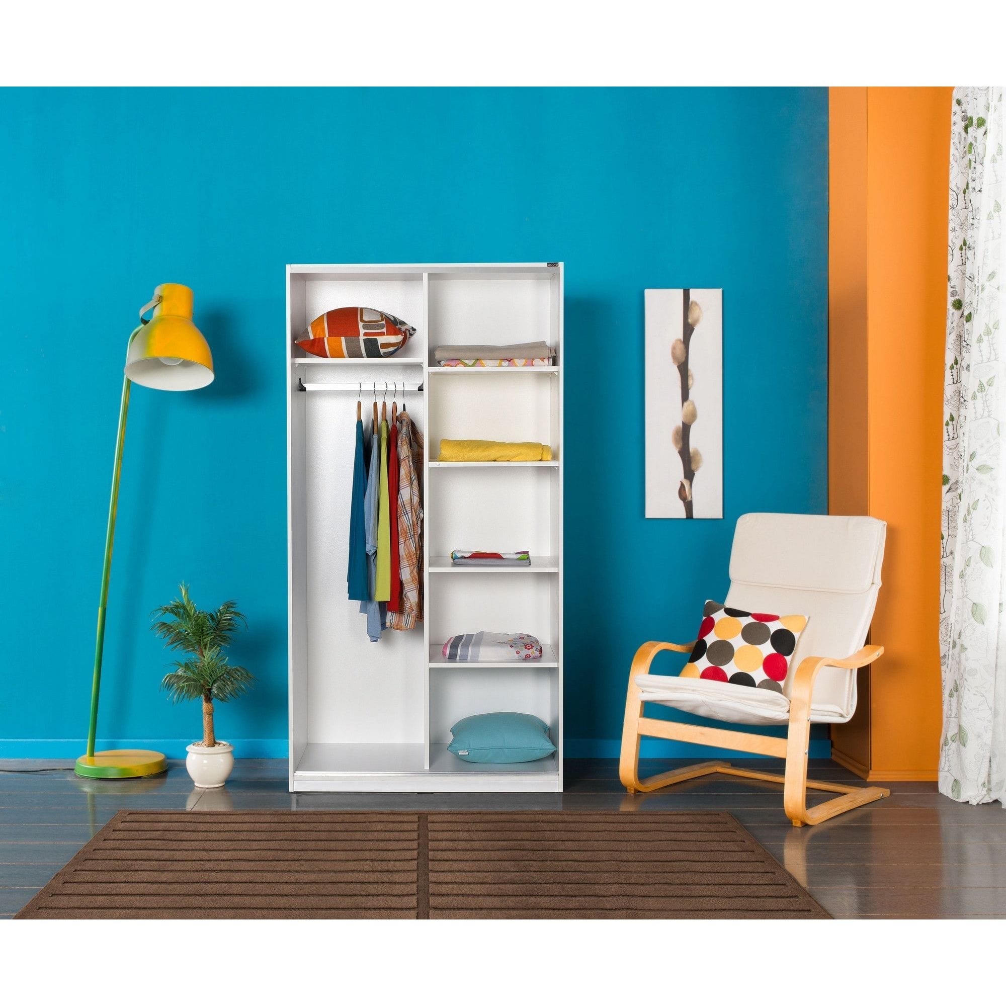 Dulap SWD-436-BB-2, alb, PAL melaminat, cu 2 usi, 94x52x182 cm