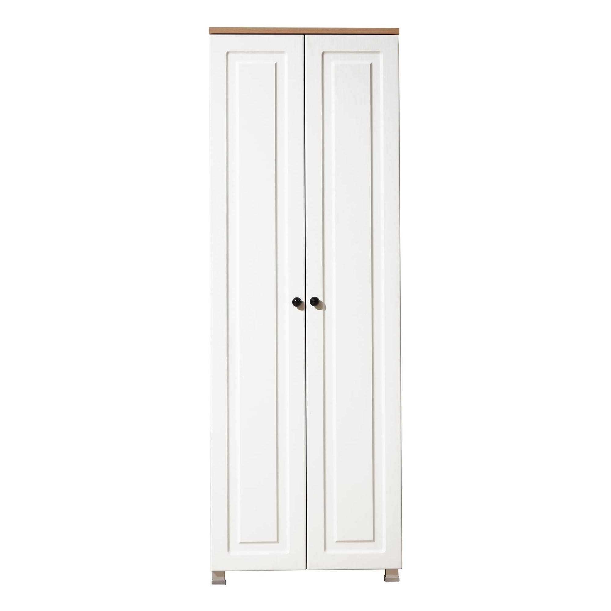 Dulap TUVALLE 037, alb/stejar, PAL melaminat, cu 2 usi, 60x30x175 cm