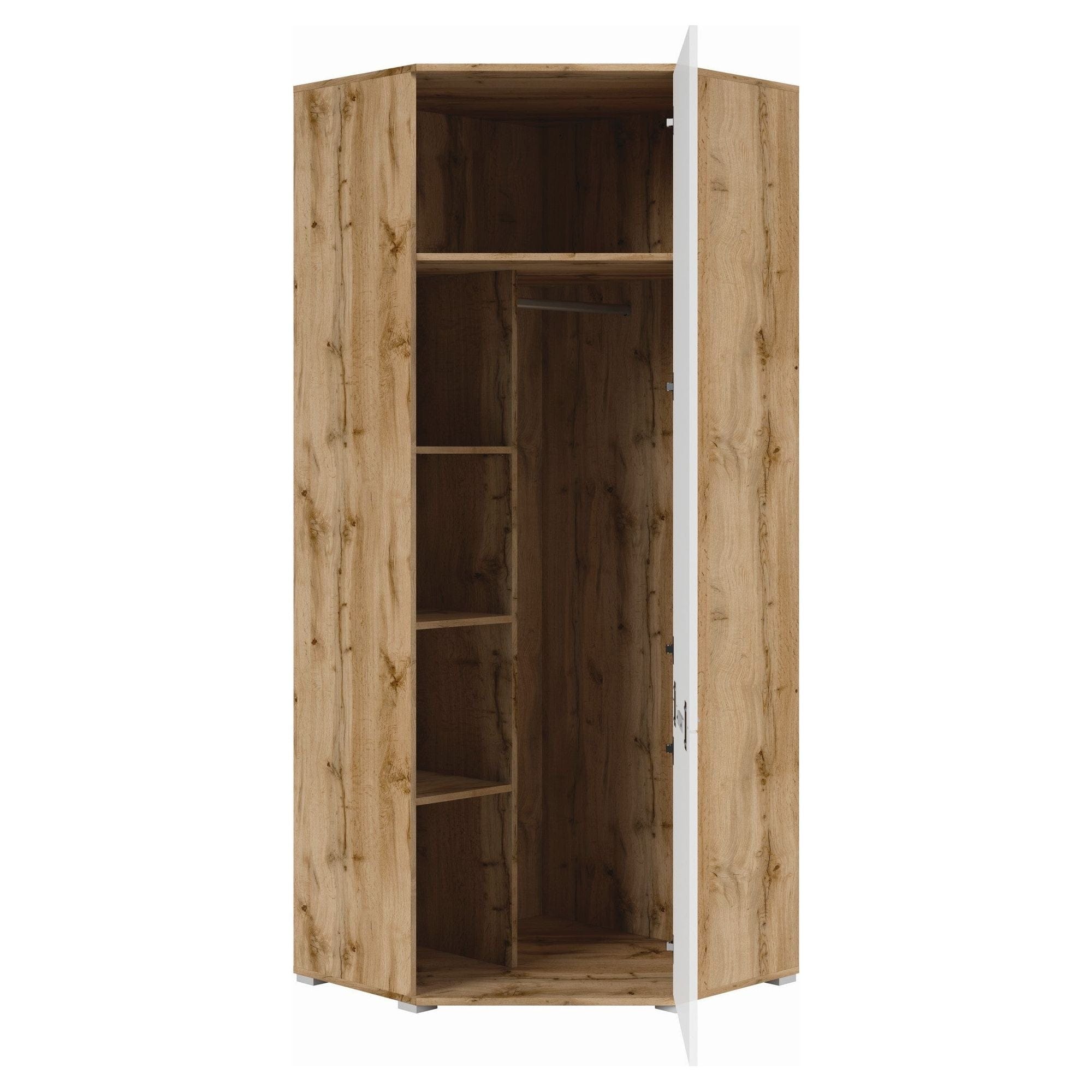Dulap ZELE, alb/stejar sonoma, PAL, cu 2 usi, 78x78x195 cm