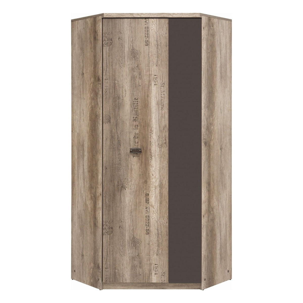 Dulapuri MALCOLM, stejar canyon/gri tungsten, PAL, cu 2 usi, 96x96x206 cm