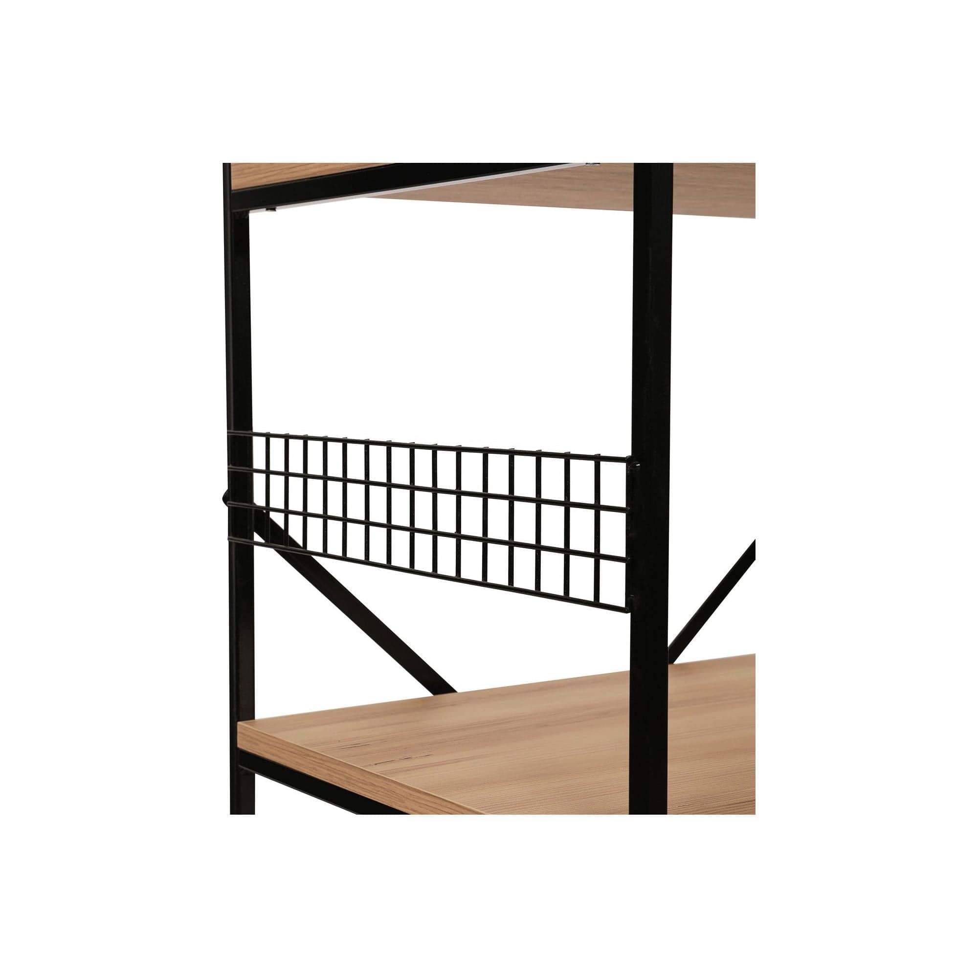 Etajera ANEMON, stejar/negru, PAL melaminat, 60x45x124 cm
