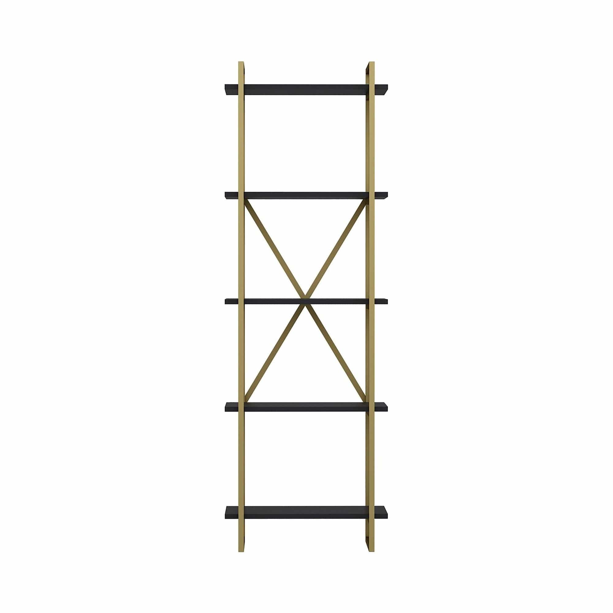 Etajera ELSON 600, auriu/gri, PAL melaminat/metal, 60x34x180 cm
