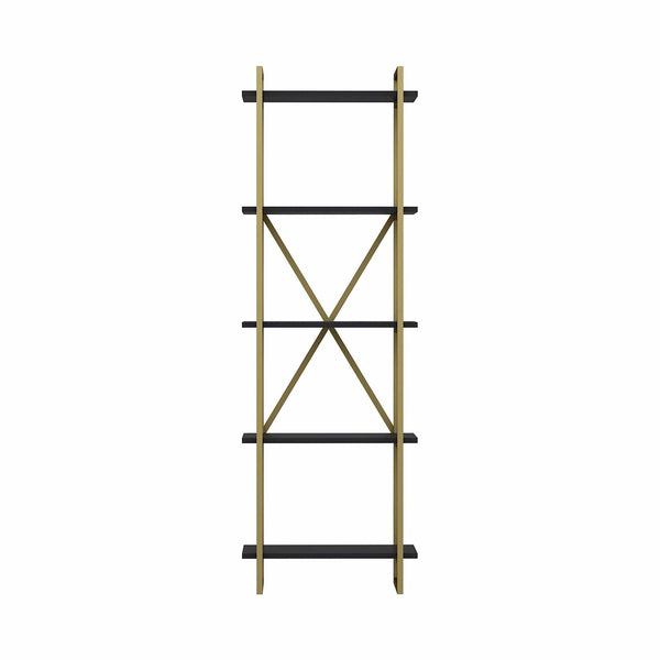 Etajera ELSON 600, auriu/gri, PAL melaminat/metal, 60x34x180 cm