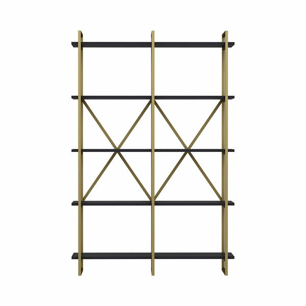 Etajera ELSTON 1200, auriu/gri, PAL, 120x34x180 cm