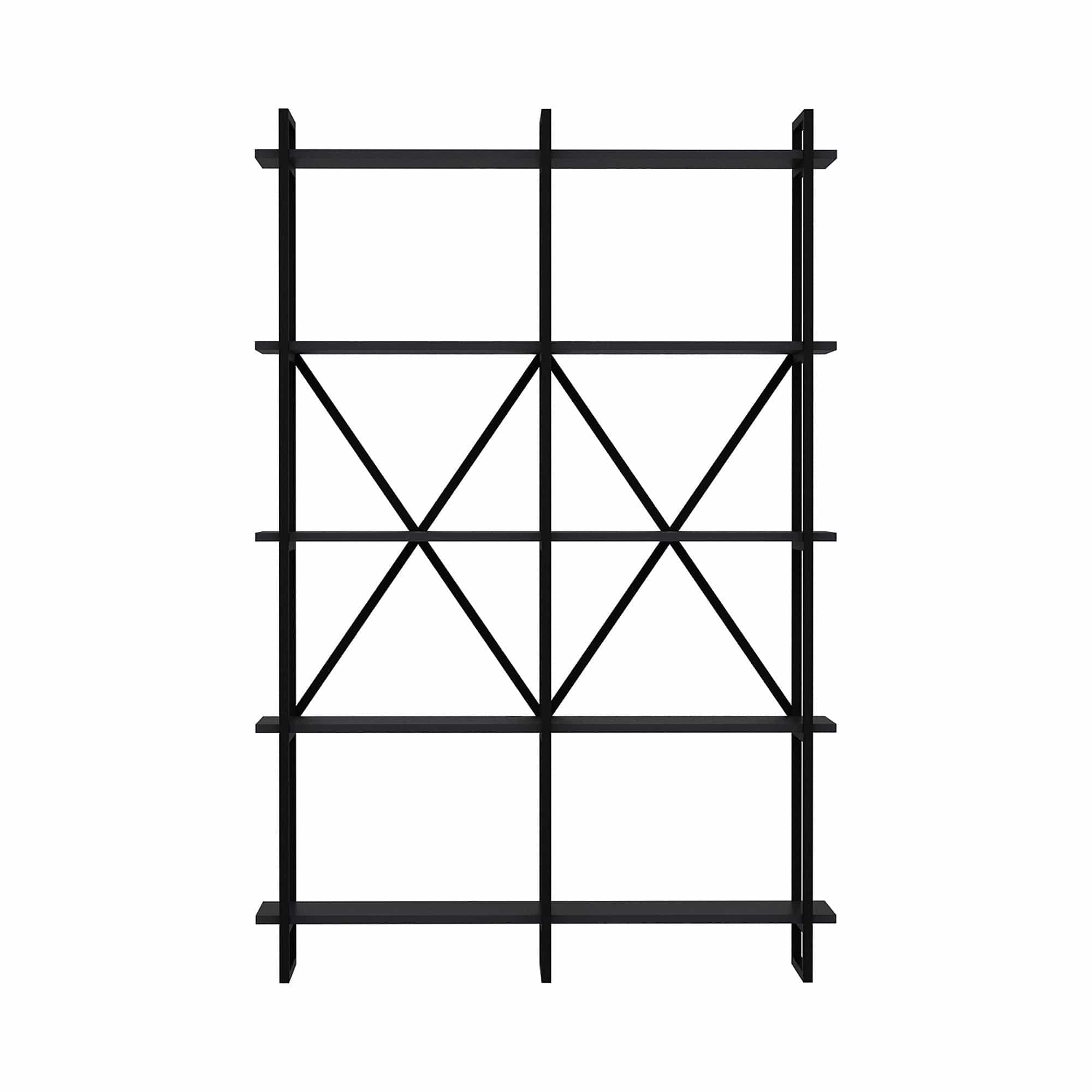 Etajera ELSTON 1200, negru, PAL, 120x34x180 cm