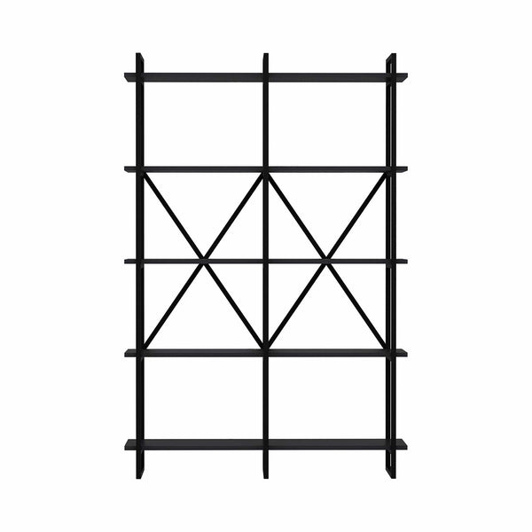 Etajera ELSTON 1200, negru, PAL, 120x34x180 cm