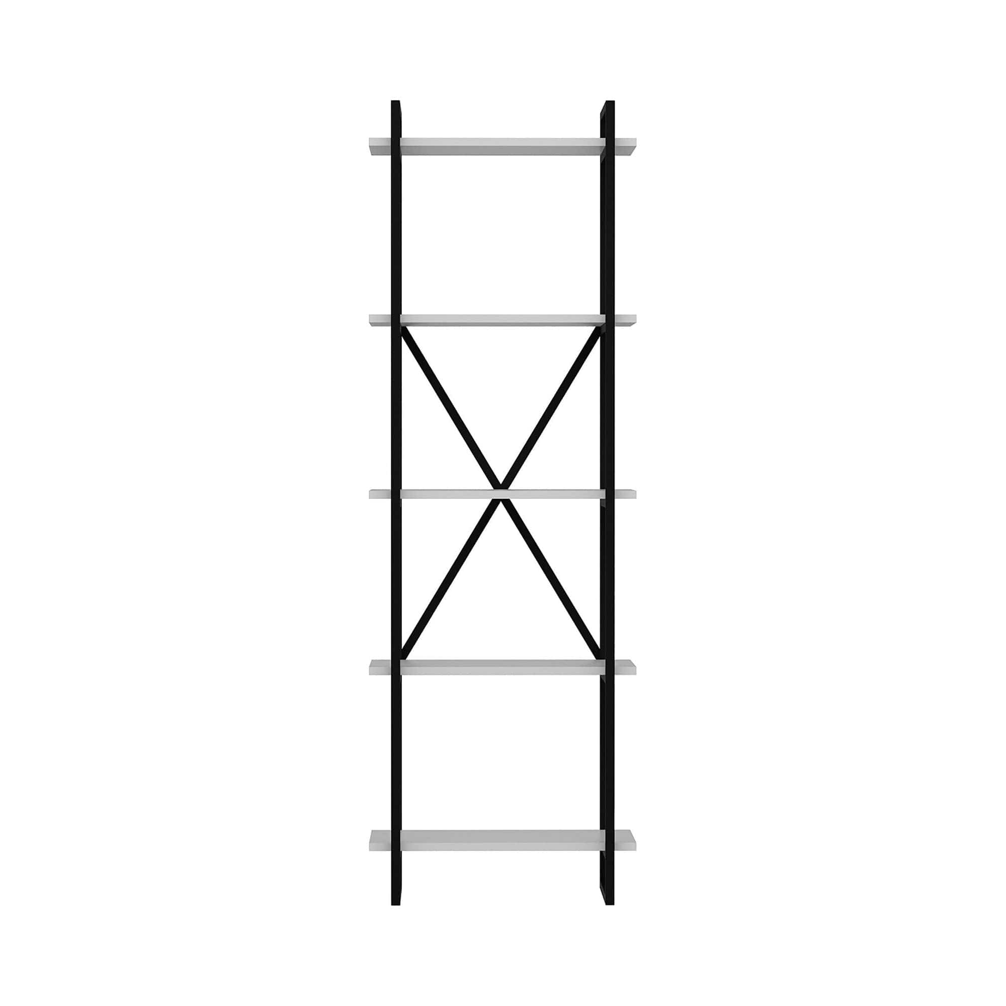Etajera ELSTON 600, negru/alb, PAL melaminat, 60x34x180 cm