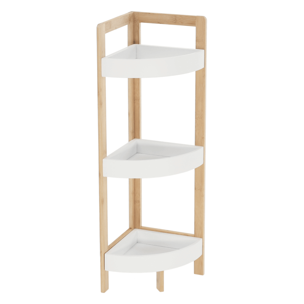Etajera FONG, alb/stejar natural, 23x23x77 cm