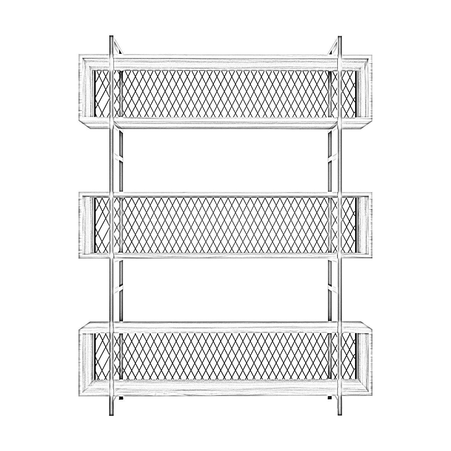 Etajera L1159, negru, PAL melaminat, 140x34x180 cm