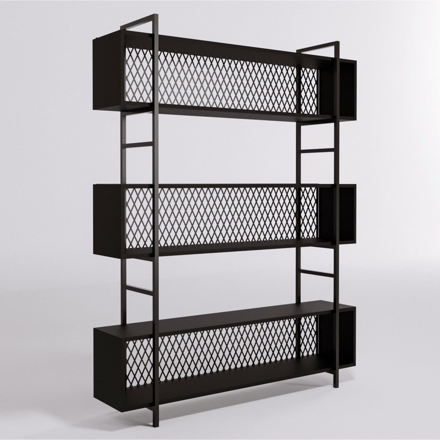 Etajera L1159, negru, PAL melaminat, 140x34x180 cm