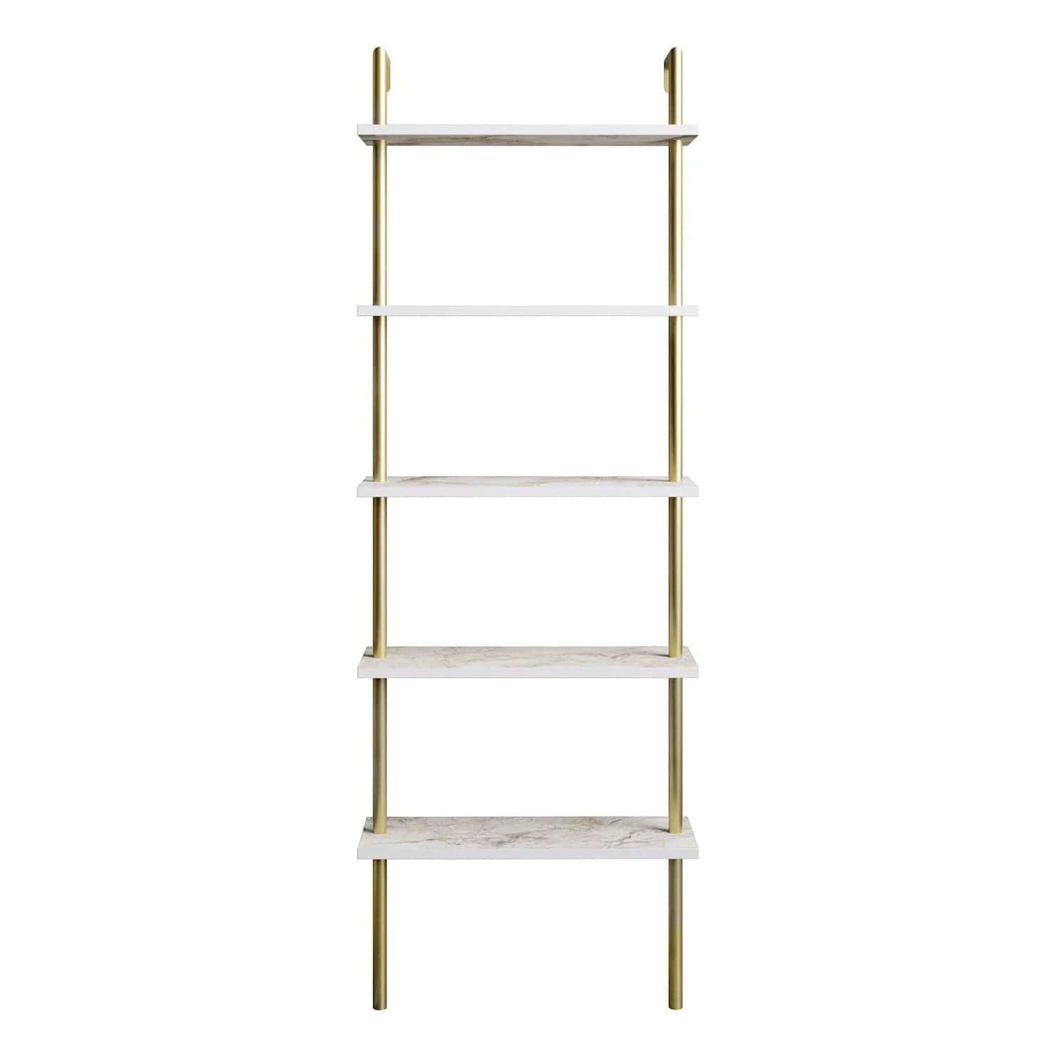 Etajera PAULA, alb/auriu, PAL melaminat, 60x22x174 cm