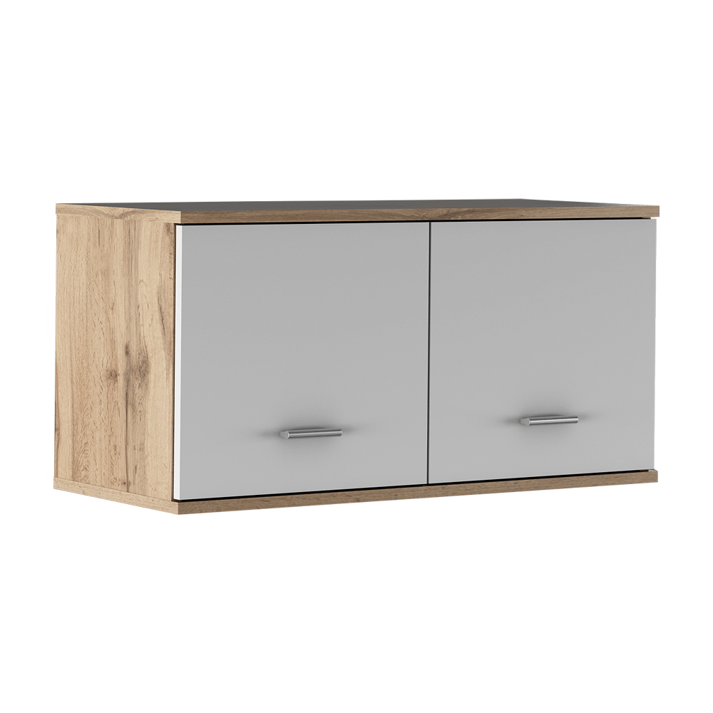 Extensie CYRIL TIP 8, stejar wotan/alb, DTD laminat, cu 2 usi, 80x35x40 cm