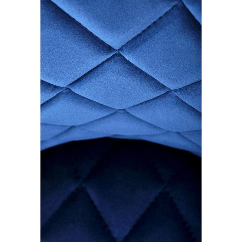 Scaun K450, albastru/negru, stofa catifelata/metal, 44x58x85 cm