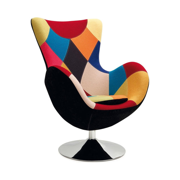 Fotoliu BUTTERFLY, multicolor/crom, stofa/otel, 76x75x95 cm