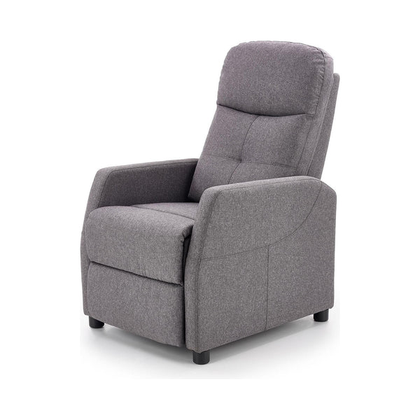 Fotoliu recliner FELIPE, gri inchis/negru, stofa/plastic, 64x84/135x76/103 cm