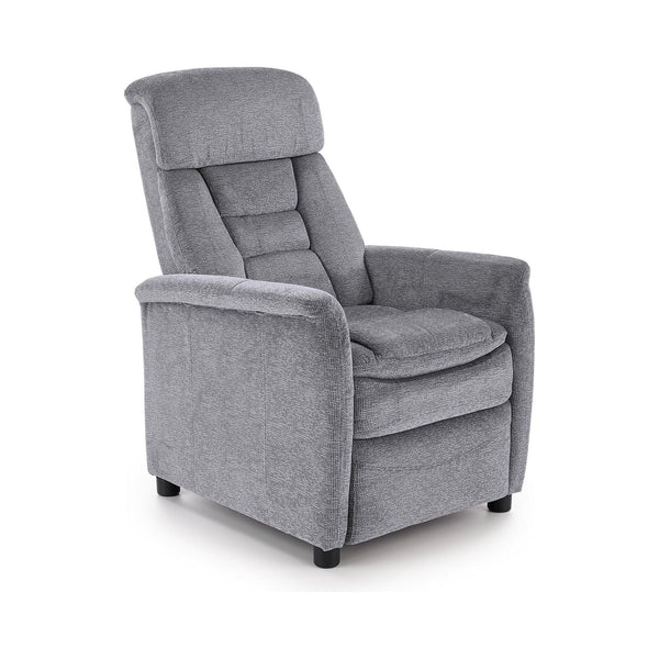 Fotoliu recliner JORDAN, gri/negru, stofa/plastic, 71x85/155x79/106 cm