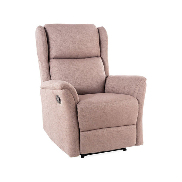 Fotoliu recliner ZEUS, maro/negru, stofa/metal, 74x93/165x108 cm