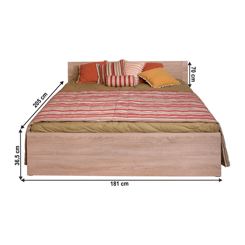Cadru pat dormitor GRAND tip 20, DTD laminat, stejar sonoma, 160x200 cm, fara somiera si saltea